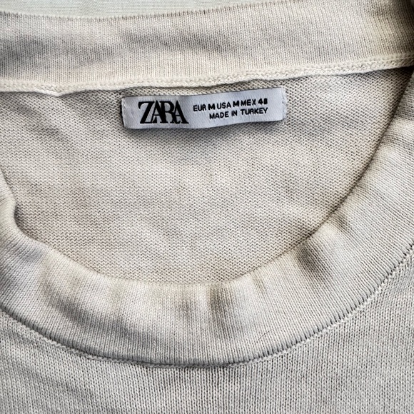 Zara White and Green Short Sleeve Tee with Colorblock Design - Picture 6 of 6